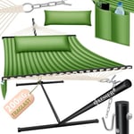 KESSER® Hamac Hill avec Support Coussin Double hamac pour 2 Personnes-Cadre Stable -200 kg de capacité de Charge Intérieur et extérieur XXL Fauteuil Suspendu Double Multi-Personnes
