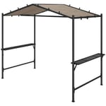 Grillpaviljong 277 x 149 x 230 cm Vattentät flamskyddad trädgårdslusthus med sidohyllor, trädgårdslusthus med UV-skydd, BBQ-pavi