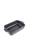 PEUGEOT - Rectangular ceramic casserole dish - 22 cm x 11.3 cm x 5.1 cm - capacity: 0.85 l - 10 year guarantee - slate grey