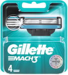 Gillette Mach3 4 Blade Refillss Lubricating Tape Protects ?gainst Redness
