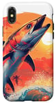 iPhone X/XS barracuda jumping ocean sunset deep sea fishing anime art Case