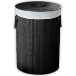 Bamboo Laundry Hamper Basket Round