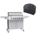 Boss Grill Georgia 6 + 1 Burner Gas BBQ - FREE Cover & Tools Stainless steel