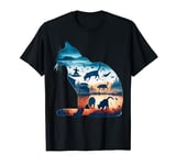 Fantasy Cute Cat Life Silhouette T-Shirt