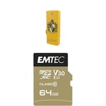 Pack Support de Stockage Rapide et Performant : Clé USB - 2.0 - Série Licence - Harry Potter Hufflepuff - 16 Go + Carte MicroSD - Gamme Speedin - 64 GB
