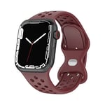 Bracelet Compatible avec Apple Watch Bracelet 42 mm 44 mm 45 mm, Bracelet de Rechange Sport en Silicone pour iWatch SE Series 8 7 6 5 4 3 2 1 - Rouge Brillant, Rouge Brillant, 42mm/44mm/45mm