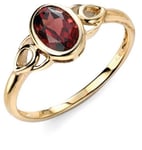 Elements Gold GR467R 9ct Yellow Gold Garnet Celtic Style Jewellery