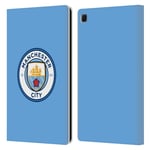 Head Case Designs Officially Licensed Manchester City Man City FC Blue Full Colour Badge Leather Book Wallet Case Cover Compatible With Samsung Galaxy Tab S6 Lite