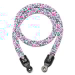 Cooph Braid Camera Strap - Icemint/Pink 125cm