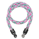 Cooph Braid Camera Strap - Icemint/Pink 125cm