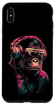 iPhone XS Max Neon Gorilla With Headphones Techno Rave Music Monkey Case