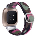 Vozehui Compatible with Fitbit Versa 3 Strap/Sense Strap, Ajustable Soft Nylon with Multi Pattern, Repalcement Sport Wristband for Fitbit Versa/Sense Smartwatch, Women and Men