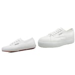 Superga Unisex Adults’ 2750 Cotu Classic Trainers Low-Top, White, 4 UK (37 EU) White, UK 4 and Women's 2790 acotw Linea Up and Down Sneaker, 901