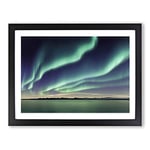 King Aurora Borealis H1022 Framed Print for Living Room Bedroom Home Office Décor, Wall Art Picture Ready to Hang, Black A3 Frame (46 x 34 cm)