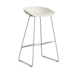 HAY About a Stool 38 High barstol 2.0 Melange cream-rostfritt stålstativ