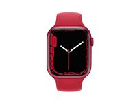 Apple Watch Series 7 (GPS + Cellular) - (PRODUCT) RED - 45 mm - röd aluminium - smart klocka med sportband - fluoroelastomer - röd - bandstorlek: standard - 32 GB - Wi-Fi, Bluetooth - 4G - 38.8 g