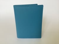 New Comme des Garçons ‘Arecalf’ Small Aqua Blue Leather Bifold Wallet Boxed