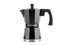 WECOOK! Luccia Italian Coffee Maker, Induction, Aluminium, Express, 1-3 Cups Coffee, Suitable for All Cookers, Black, Silicone Seal Seal, Safety Valve
