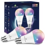 Smart Bulb Bayonet, ENSHINE Alexa Light Bulbs B22, Multi Colour and Tunable White Smart LED Bulb, Compatible with Alexa and Google Home, 10W(60W), 860lm, APP Remote Control, No Hub Required(2 Pack)