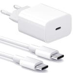 Laddare för Samsung - Snabbladdare 20W USB-C - Adapter+kabel 2m Vit 2-Pack Samsung