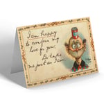VALENTINES DAY CARD - Vintage Design - I Am Happy To Confess My Love For You...