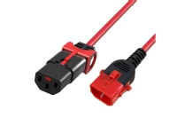 ACT Powercord C13 IEC Lock+ - C14 IEC Lock Dual Locking red 3 m, PC3617