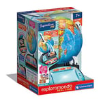Clementoni - 16446 - Sapientino Plus - Explorer le monde en temps réel - Globe interactif parlant, globe de monde enfants, jeu éducatif 6 ans, électronique parlant, stylo Bluetooth, application