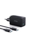 Joyroom snabbladdare, GaN Ultra, 65W, med USB-C-kabel, 100W - mörkgrå