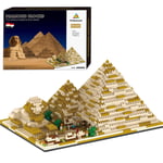 HYZM Architecture Pyramid Building Blocks, 1456 Pieces Egypt Pyramid Landmark Modular Street View Series Construction Set, Not Compatible with Lego