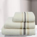 B&B Bath Towels Egyptian Cotton 100% Pure Ringspun Fabric - Luxurious trim - Ideal for everyday use (Premium Cream, 90x140 Cm)