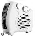 2 in 1 Fan Compact Heater  2000W Small Portable Electric Hot Warm Air Upright