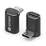 Sonero USB-C mâle vers prise USB-C coudée à 90°, adaptateur USB-C, 40Gbps, 240W, 8K60Hz, boîtier en aluminium, noir