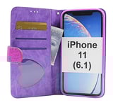 Standcase Glitter Wallet iPhone 11 (6.1) (Lila)