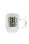 Kerala Borosilicate Glass Mug with Ceramic Infuser 400ml