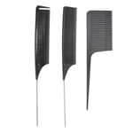 3-pack Hårhöjande Kamset med Spetsig Svans Hår Färgningskam Styling Hår Färgning Hår Delningsverktyg Kam
