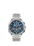 Bulova 96B349 Men's Precisionist Chronograph Bracelet Strap Watch, Silver/Blue