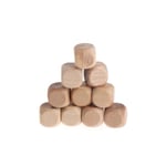 10 st/förpackning Trä Tärningar 6-Sided Tärningar (10mm 12mm 14mm 16mm 18mm) 10mm