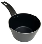 500ml Lightweight Aluminium Non Stick Milk Pan with Dual Pouring Spouts - 14cm Diameter - Cool Touch Handle