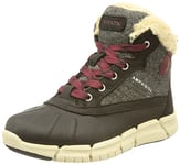 Geox Garçon J Flexyper Boy B Abx Bottines, Dk Grey/Bordeaux, 36 EU