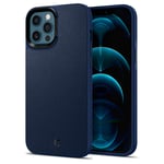 CYRILL by Spigen Leather Brick Designed for iPhone 12 Pro Max Case (2020), Slim Synthetic Leather Hard PC Back with TPU Bumper Hybrid Case Cover for iPhone 12 Pro Max - Navy