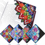 Diamantmålning, 4 st Söta diamantkonstbokmärken för bokälskare, DIY Corner Bookmark Diamantmålning för barn