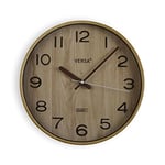 Versa Horloge Murale Marron Clair en Plastique Quartz 4,8 x 31 x 31 cm