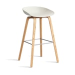 HAY About a Stool 32 High barstol lackerat ekstativ 2.0 Melange cream-rostfritt stålstöd