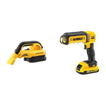 DEWALT DCV517N-XJ XR Handheld Vacuum, 18 V, Black/Yellow & DCL050-XJ 18 V XR Handheld LED Area Light, Bare Unit, Multi