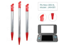 3 x Red Extendable Stylus for New Nintendo 2DS XL/LL Plastic Replacement Pen