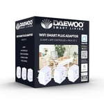 Daewoo Smart Plug For Standard UK Plug Use, WIFI Operated Via Smart Life App On IOS And Android With Connection To Alexa And Google Home For Voice Control, Energy Monitoring, Schedule And Timer 3 Pack