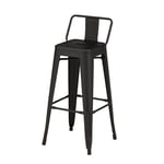 Venture Home Barstol Tempe med lågt ryggstöd Flat Bar Chair - Matte black / Metal 15350-060