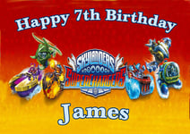 Skylanders Superchargers CAKE TOPPER PARTY PERSONALISED WAFER PAPER A4  img b12