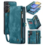 CaseMe Samsung Galaxy A05s Rymligt plånboksfodral med många kortfack, Blå