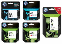 Original Hp 62 / 62xl Black & Colour Ink Cartridges For Officejet 5740 Printer